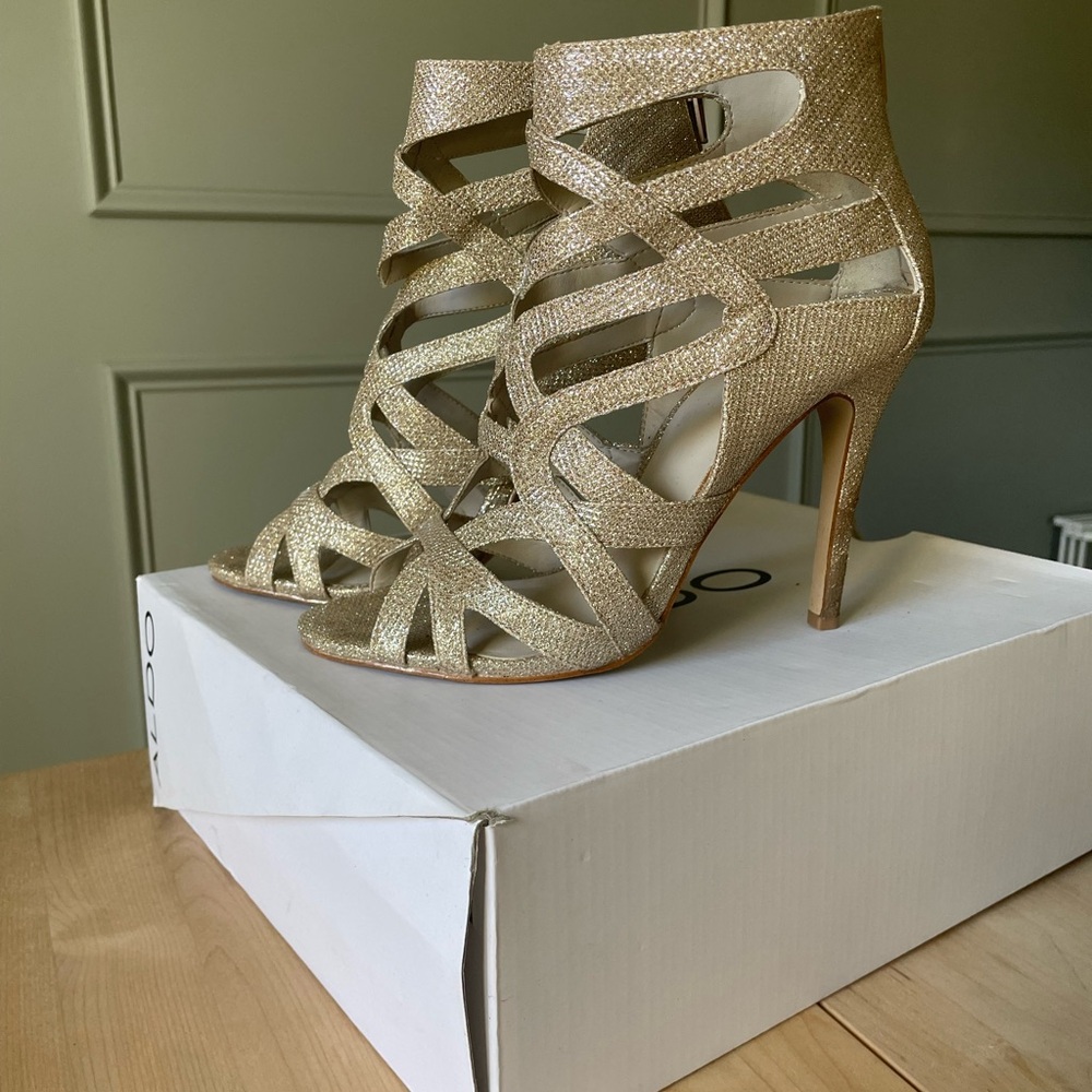 Aldo Shimmering Gold Strappy Heels